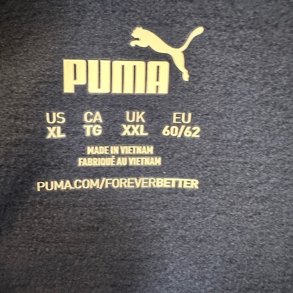 Puma Mens Full Zip Fleece Vest XL Blue Green Sleeveless Stretch Logo Mock Neck - Picture 4 of 9